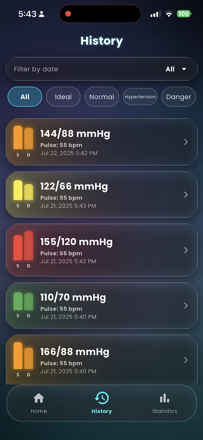 BP Log app showcase