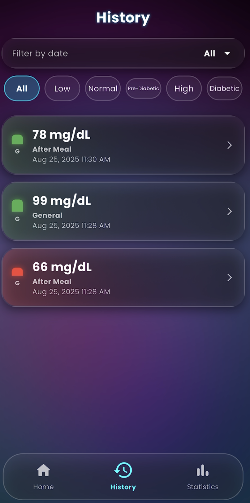 Blood Sugar Tracker app showcase